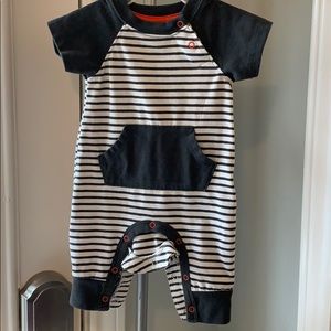 One piece baby boy striped grey NB
